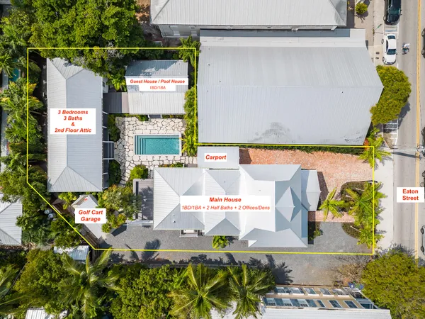an aerial view of multiple house