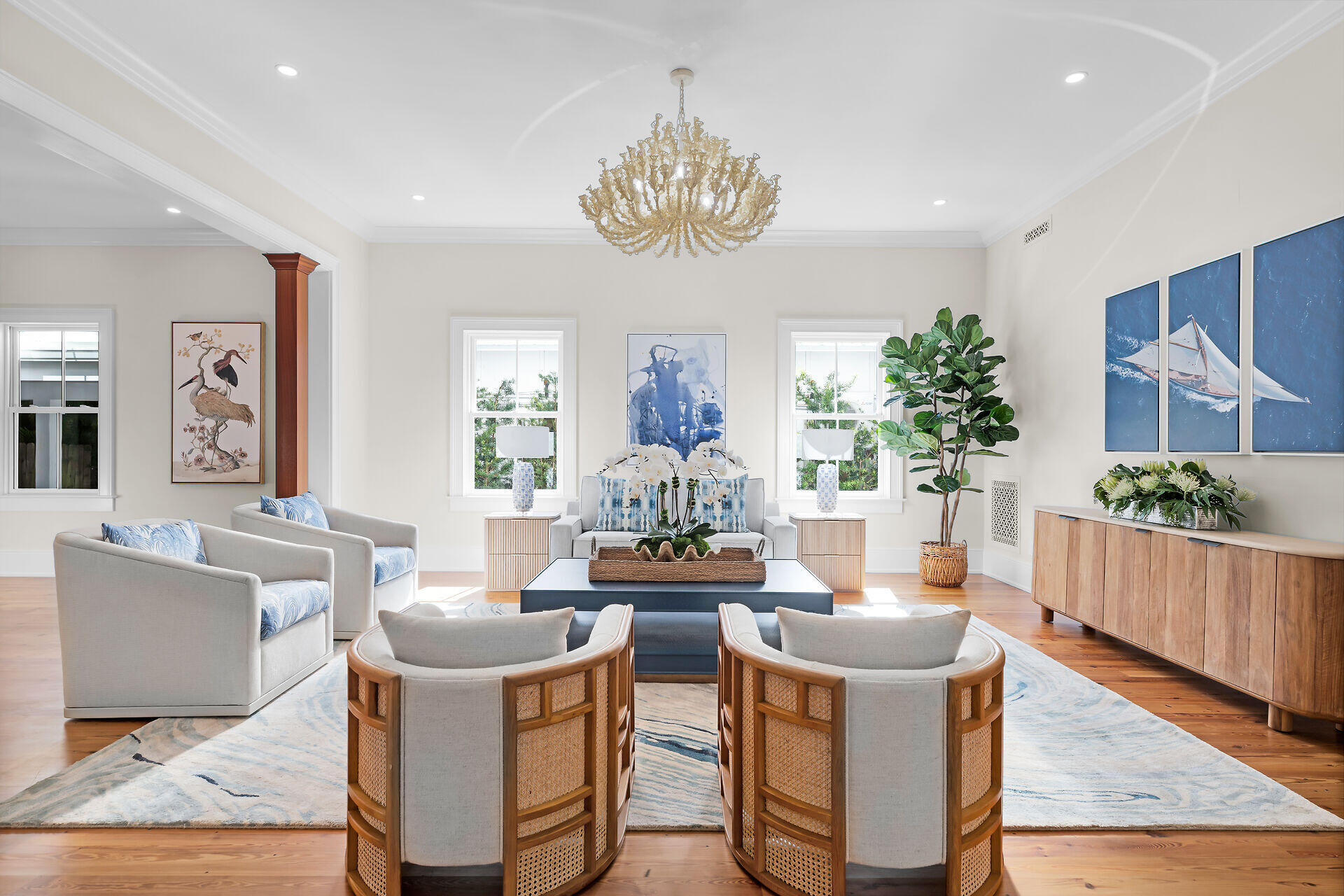 616 Eaton Street Key West, FL 33040 - Photo 5 of 62 a dining room with wooden floor and chandelier