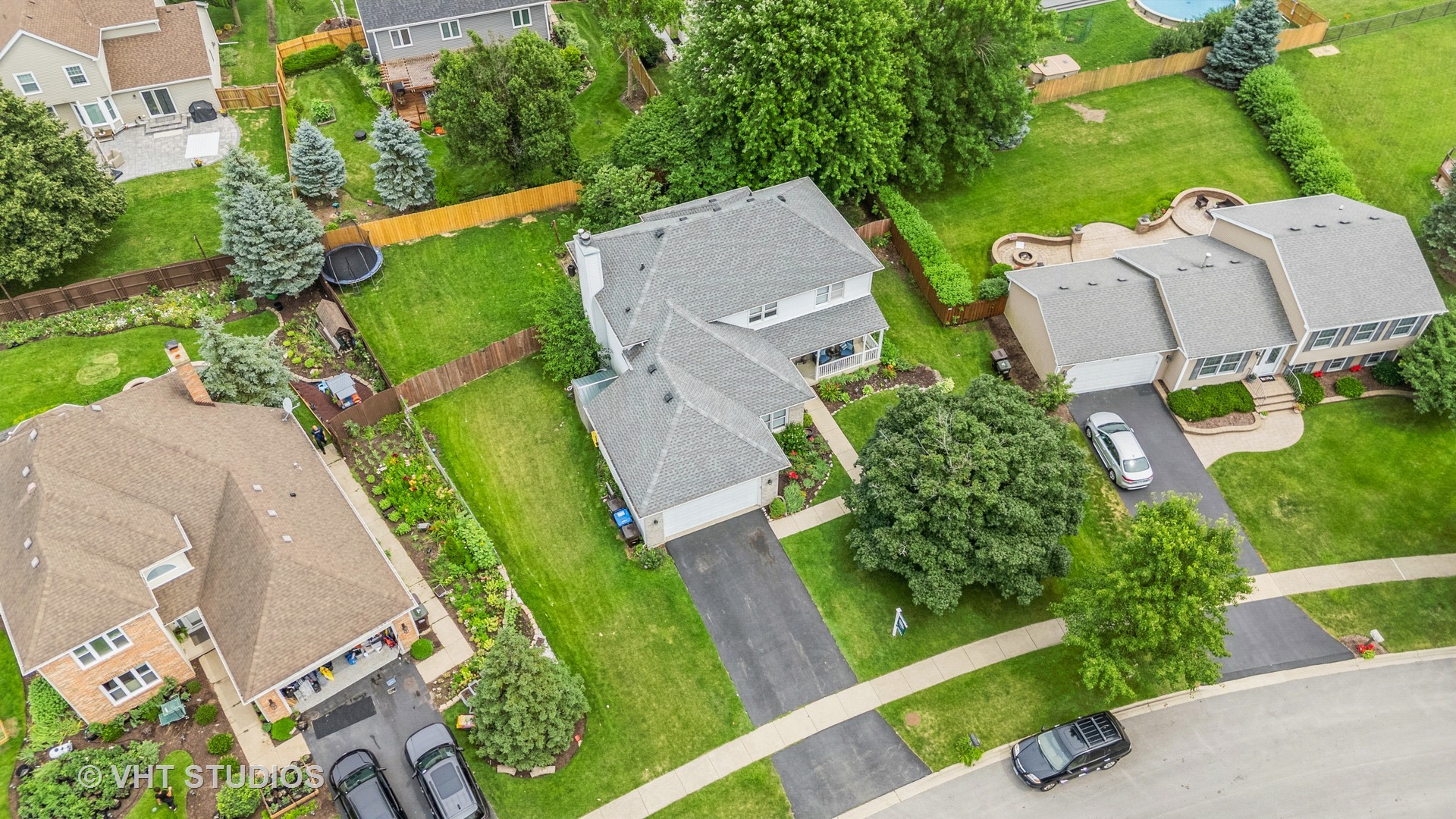 1177 Dovercliff Way Crystal Lake, IL 60014 - Photo 31 of 32 an aerial view of a house with outdoor space and a garden