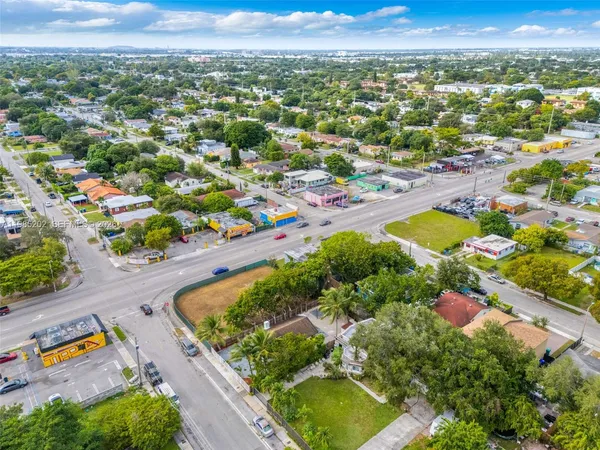 an aerial view of a city