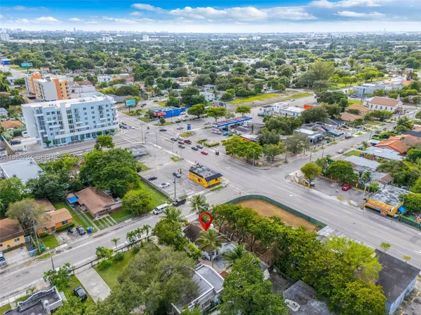 an aerial view of a city