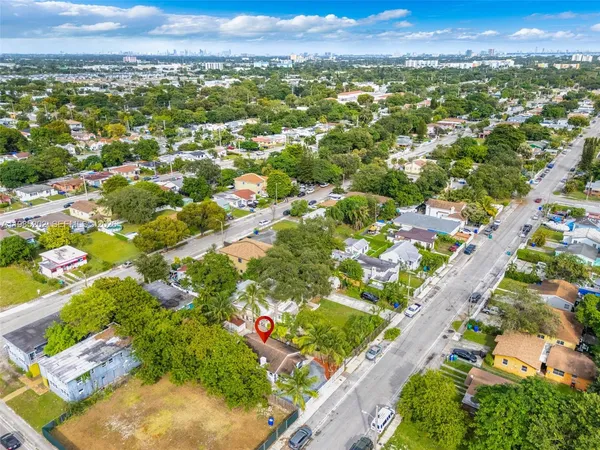 an aerial view of a city