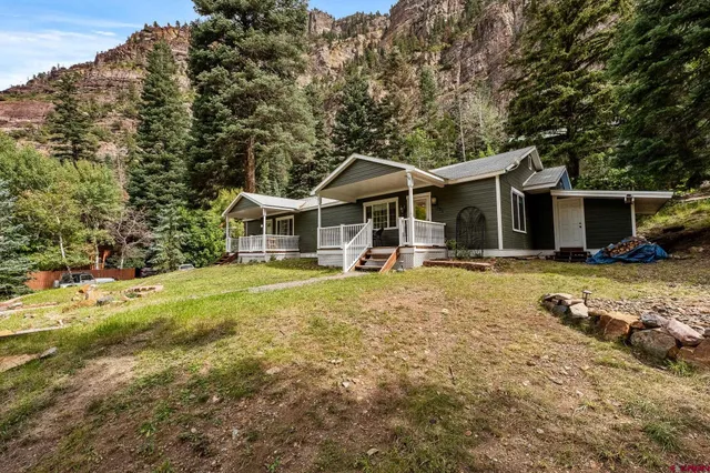 a house with trees in the background