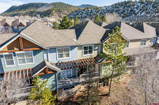 an aerial view of house