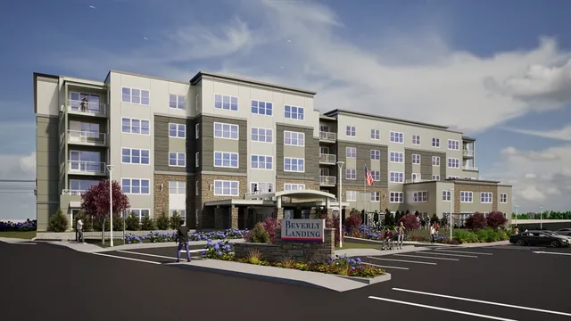 a city street lined with tall buildings