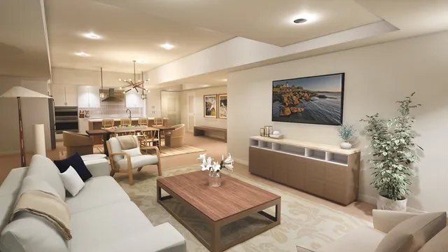 a living room with furniture and a couch