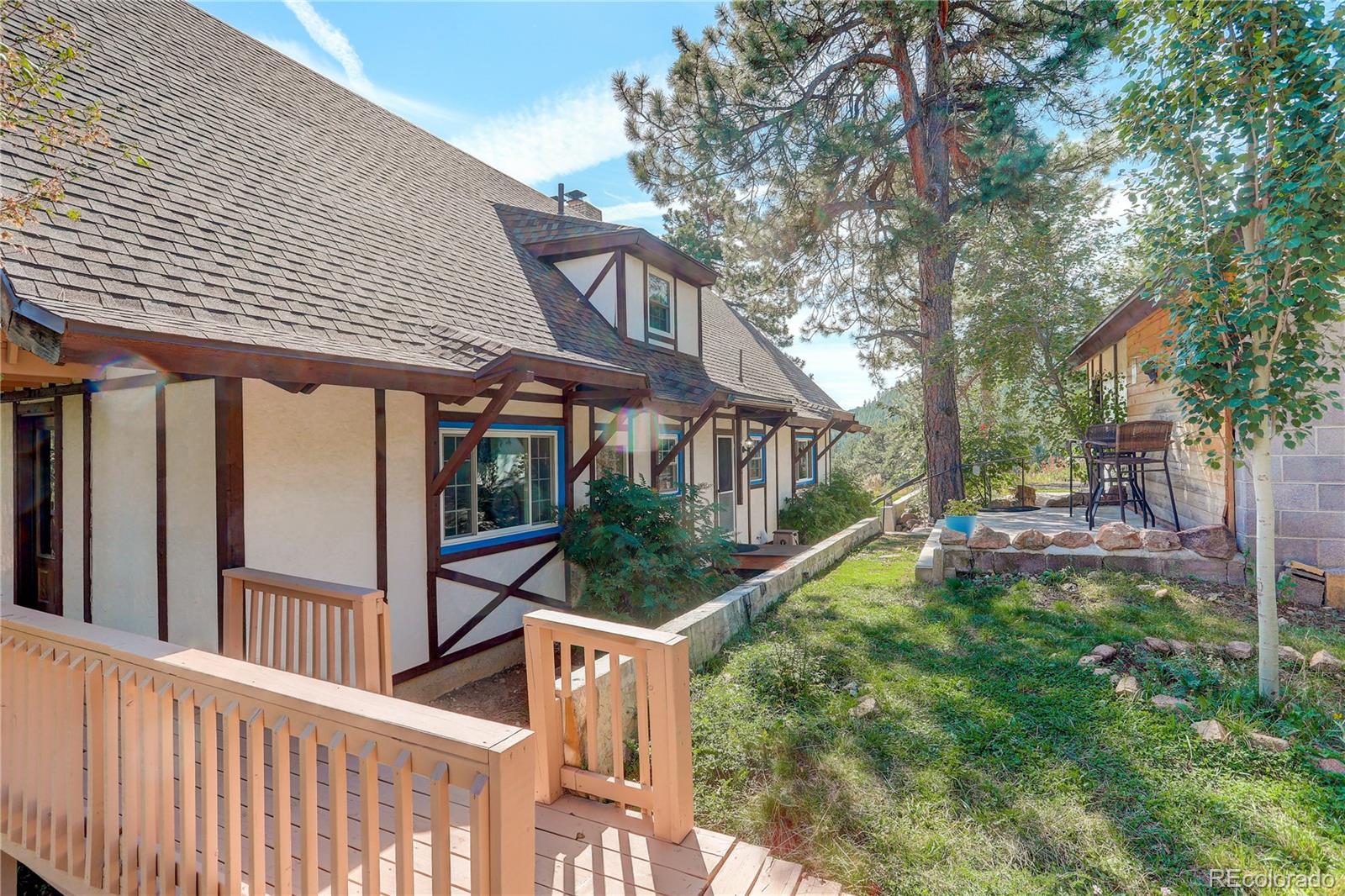 19285 Fox Den Way Morrison, CO 80465 - Photo 22 of 24 a backyard of a house with seating space