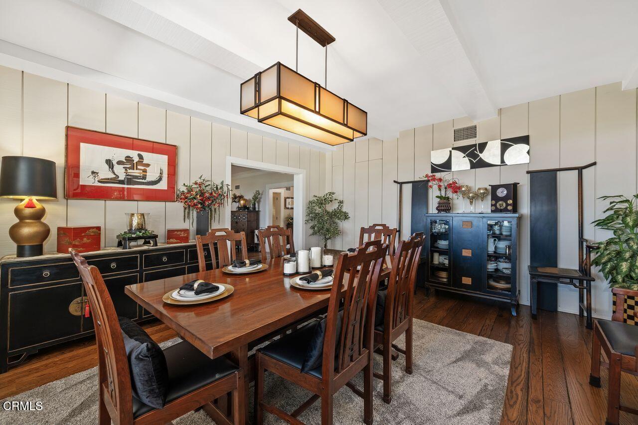 320 North San Rafael Avenue Pasadena, CA 91105 - Photo 16 of 58 a view of a dining room with furniture and wooden floor