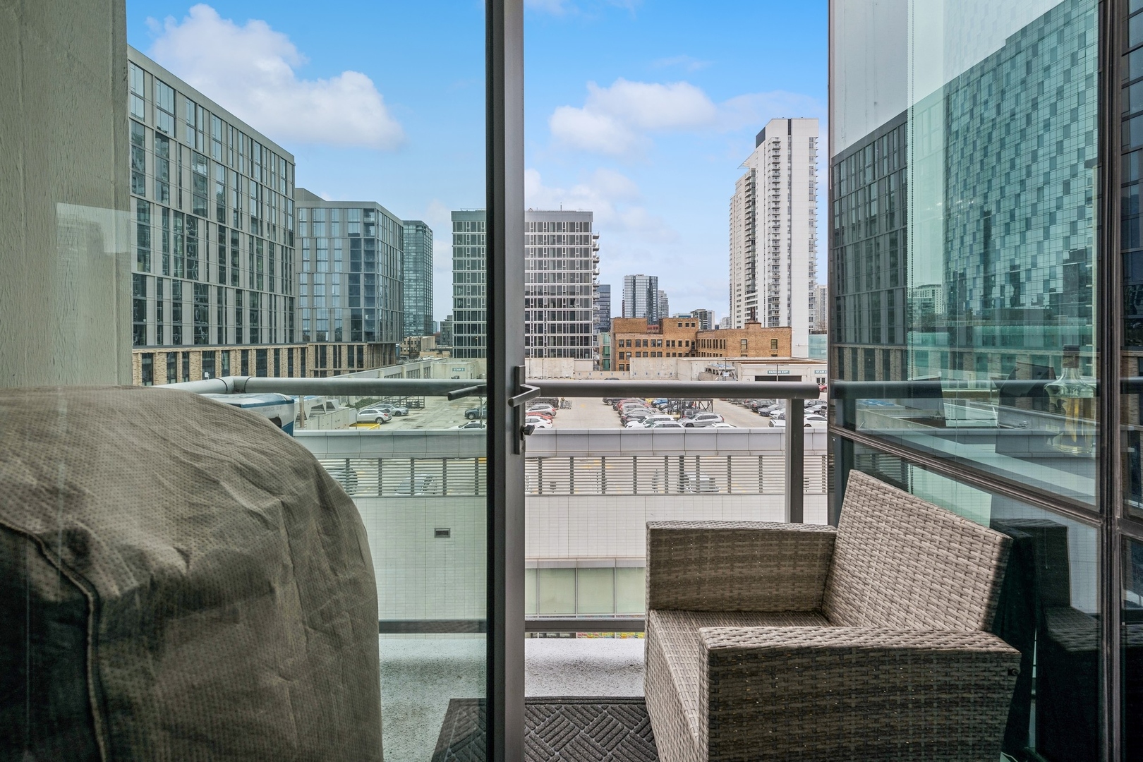123 South Green Street, Unit 703B Chicago, IL 60607 - Photo 5 of 7 a view of a city from a balcony