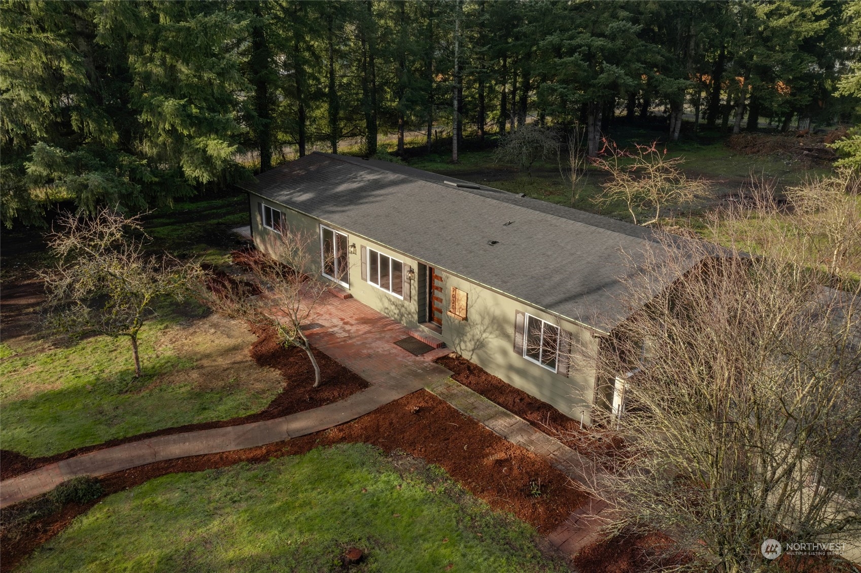 7020 187th Avenue Southwest Rochester, WA 98579 - Photo 38 of 40 aerial view of a house with a yard
