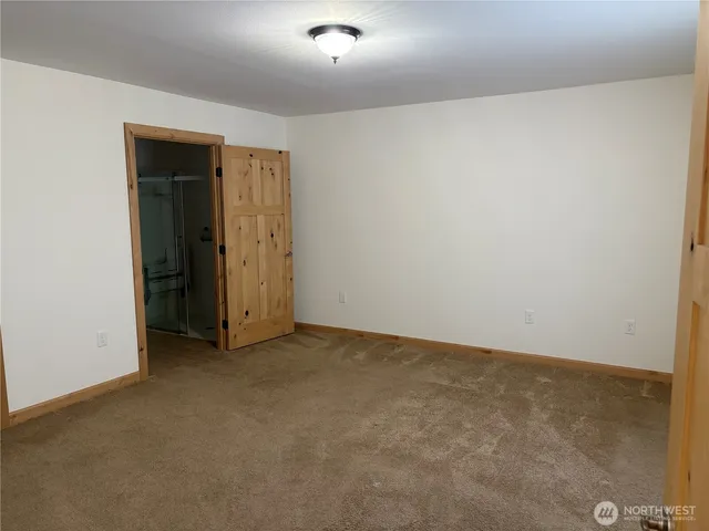 an empty room with closet