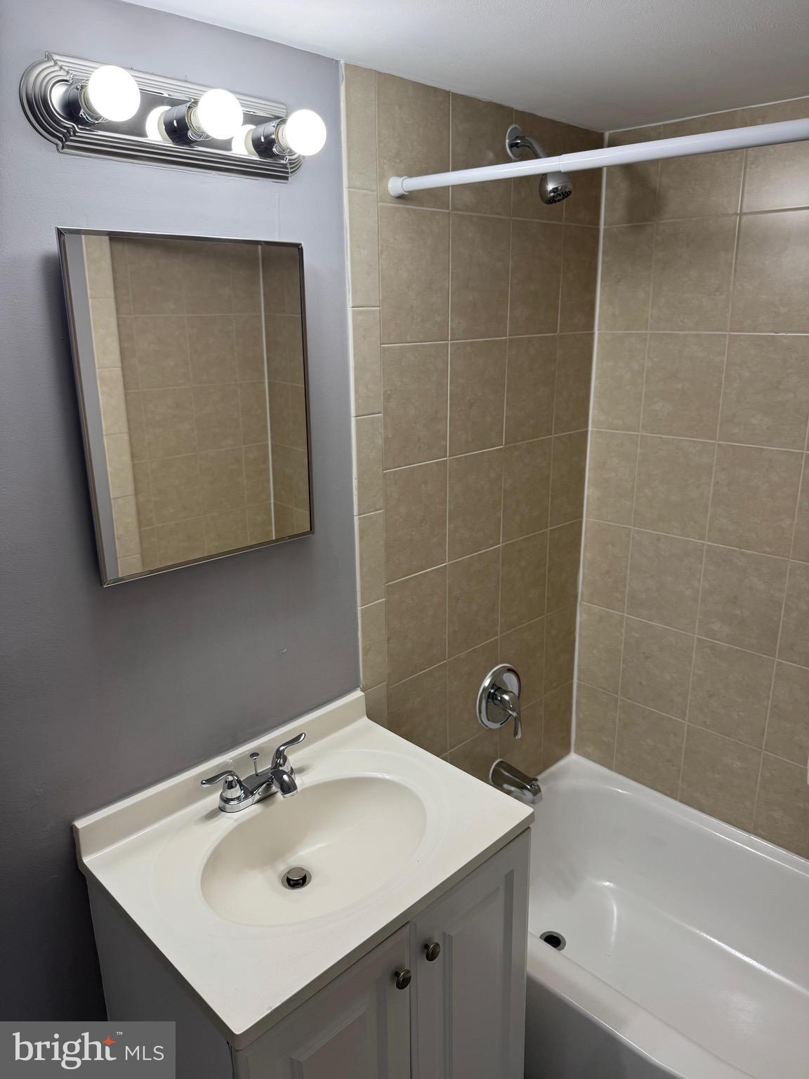 7512 Hawthorne Street, Unit 1 Landover, MD 20785 - Photo 20 of 20 a bathroom with a sink mirror and a bathtub