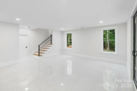 en empty room with windows