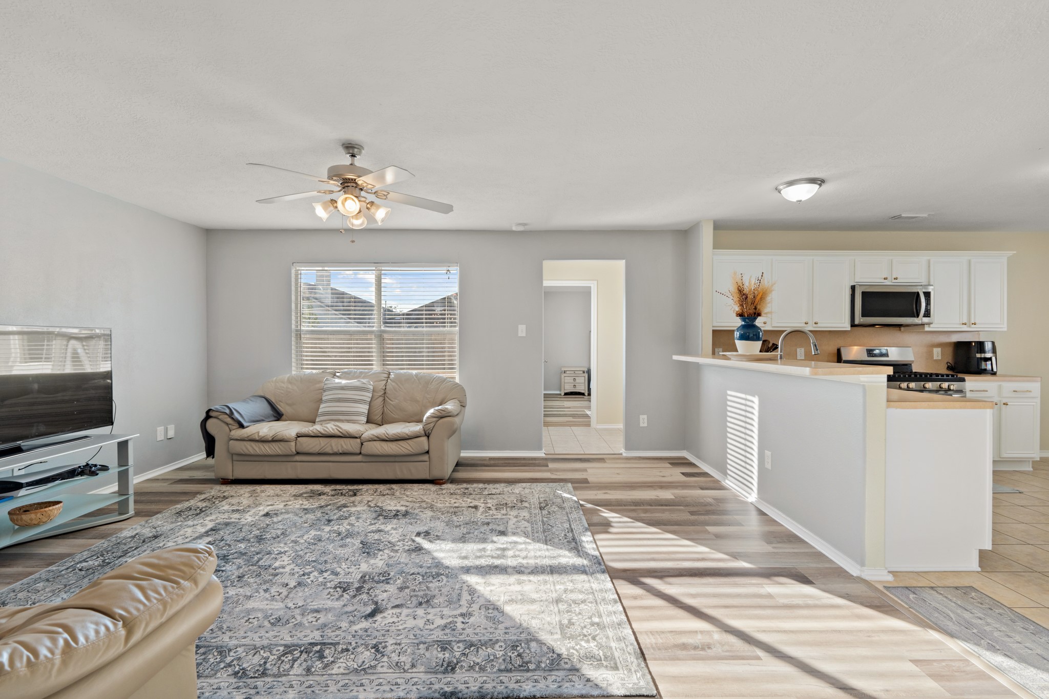 20807 Carsen Spring Court Katy, TX 77449 - Photo 9 of 31 a living room with furniture and a flat screen tv
