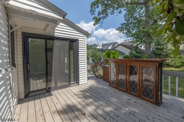 a view of wooden deck