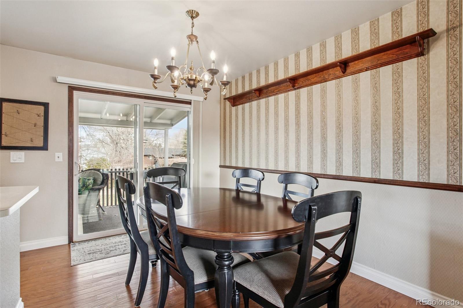 6689 South Delaware Street Littleton, CO 80120 - Photo 8 of 25 a view of a dining room with furniture window and wooden floor