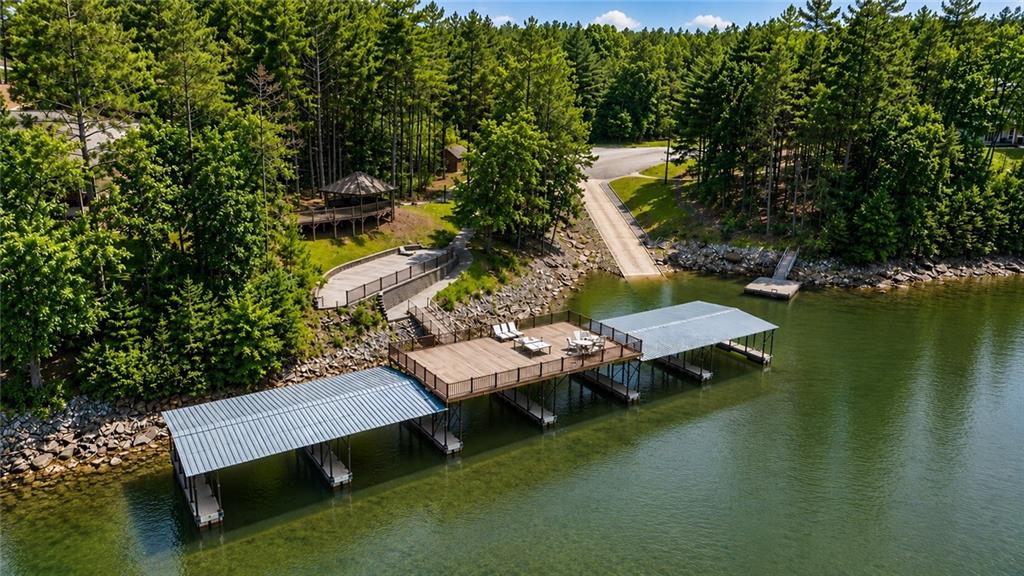 276 Ridge Pointe Way Blairsville, GA 30512 - Photo 14 of 15 an aerial view of a house with swimming pool and outdoor seating