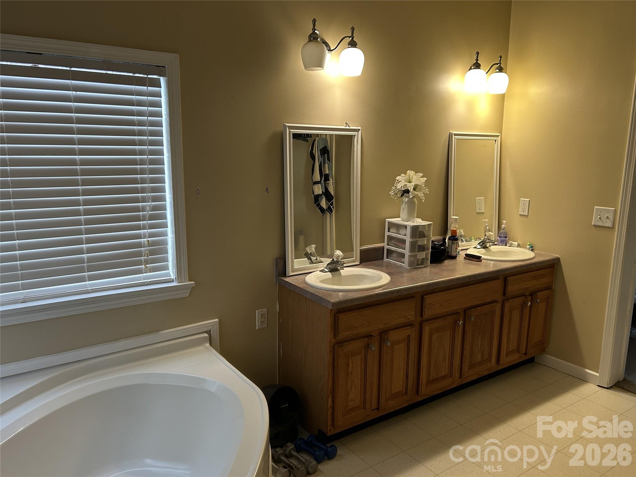 322 Balmy Lane Rutherfordton, NC 28139 - Photo 22 of 34 a bathroom with a double vanity sink and a mirror