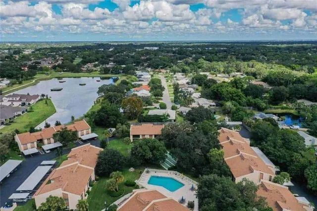 an aerial view of residential house with outdoor space