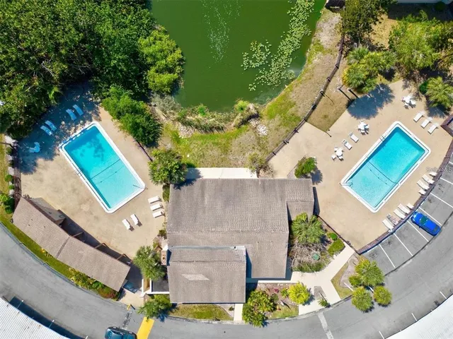 an aerial view of a house