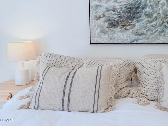 a close view of a couch in a bedroom