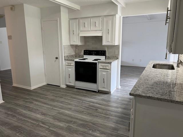 1022 Misty Way Garland, TX 75040 - Photo 5 of 15 a kitchen with granite countertop a stove and a wooden floor