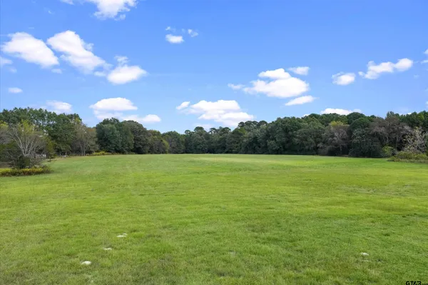 a view of a lake with a yard