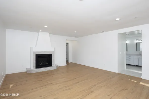 a view of a livingroom with a fireplace