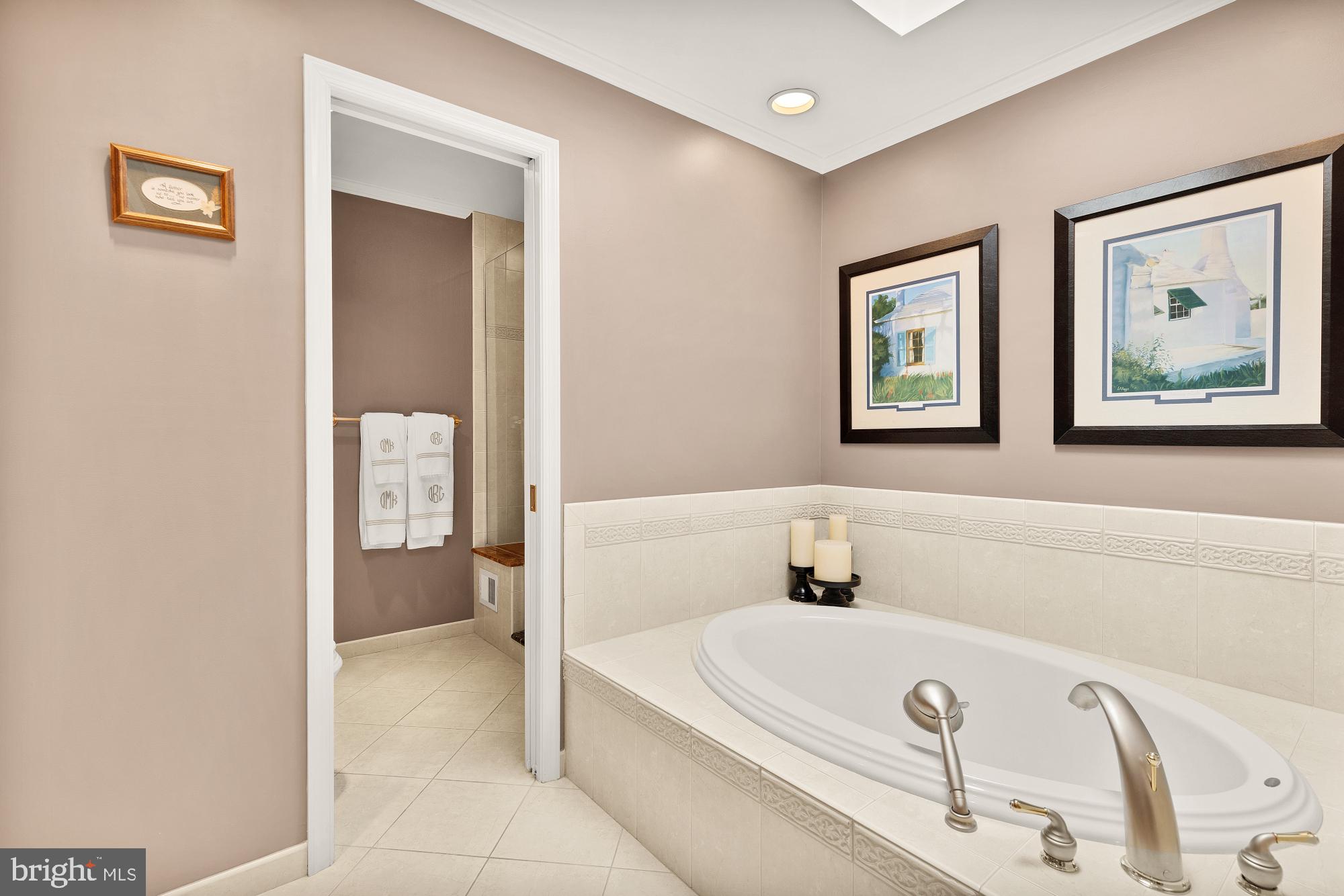 5117 Pheasant Ridge Road Fairfax, VA 22030 - Photo 33 of 59 a bathroom with a tub and glass door