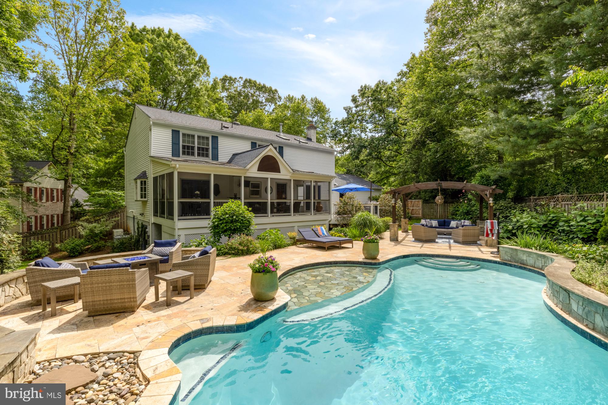 5117 Pheasant Ridge Road Fairfax, VA 22030 - Photo 56 of 59 a view of a house with swimming pool and sitting area