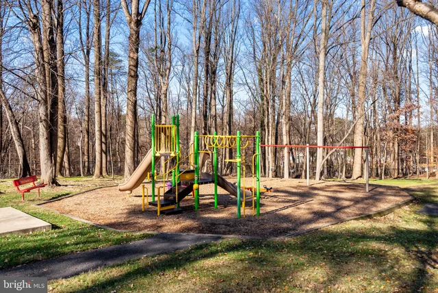 a view of park with slide
