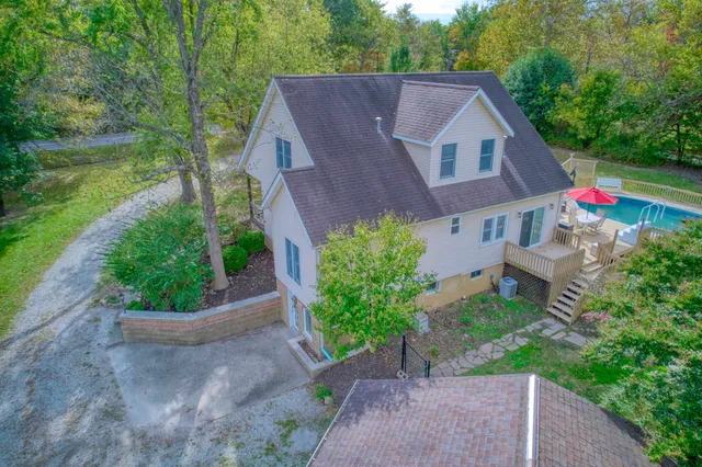 an aerial view of a house