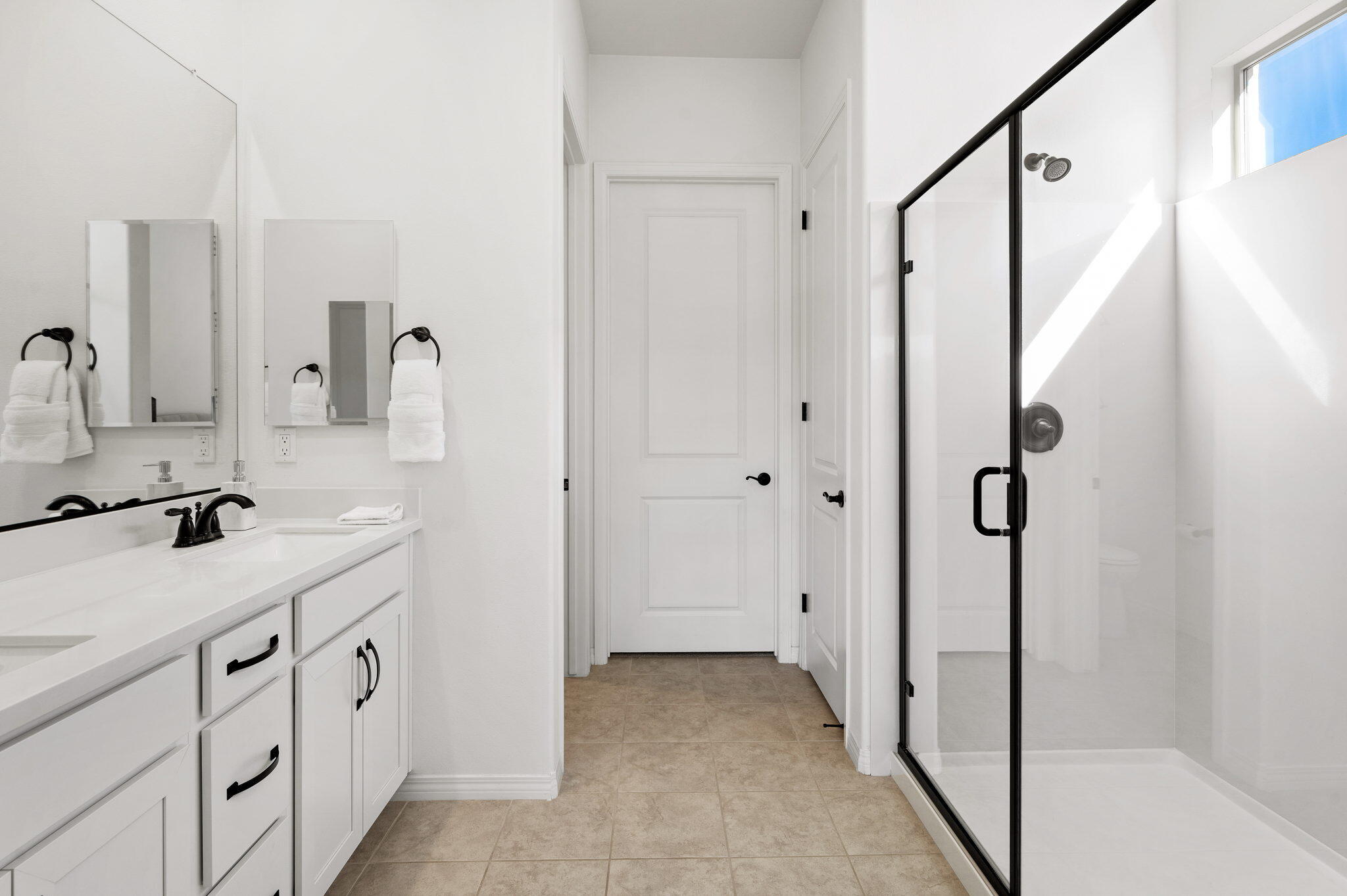 67 Cabernet Rancho Mirage, CA 92270 - Photo 22 of 41 a bathroom with a double vanity sink mirror and shower