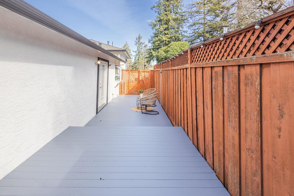 3455 Dover Road Redwood City, CA 94061 - Photo 38 of 39 a view of a porch with wooden floor