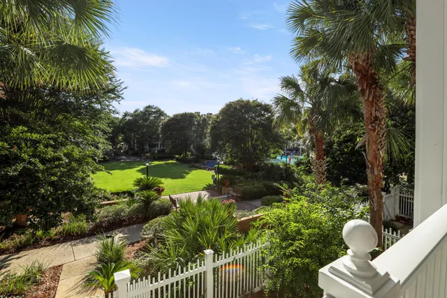 a view of a swimming pool and lake view
