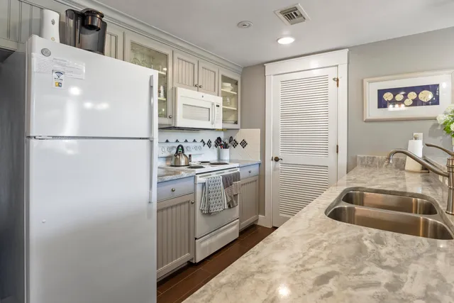 a white refrigerator freezer sitting inside of a kitchen
