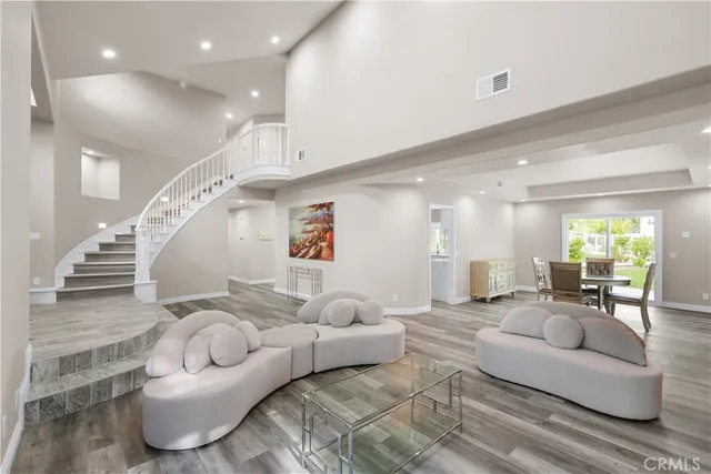 a living room with furniture