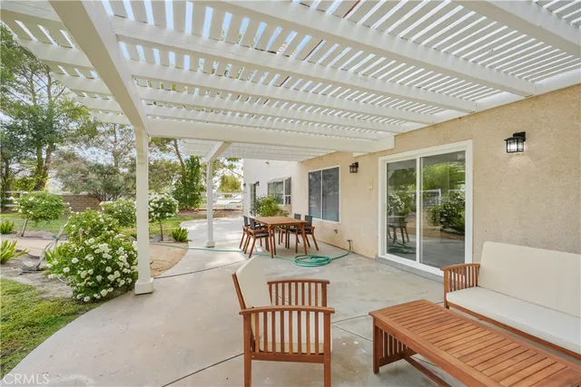 a outdoor living space with furniture