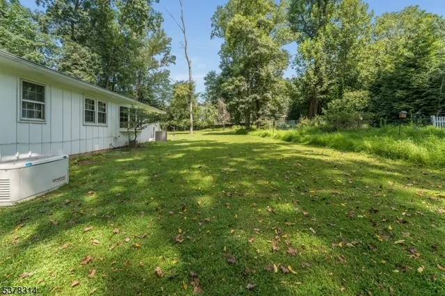 a view of a backyard with a fountain