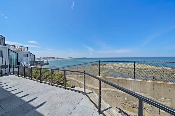 a view of ocean from a balcony
