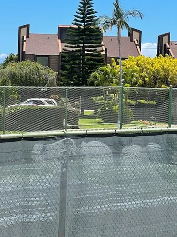 a view of a garden with an outdoor space