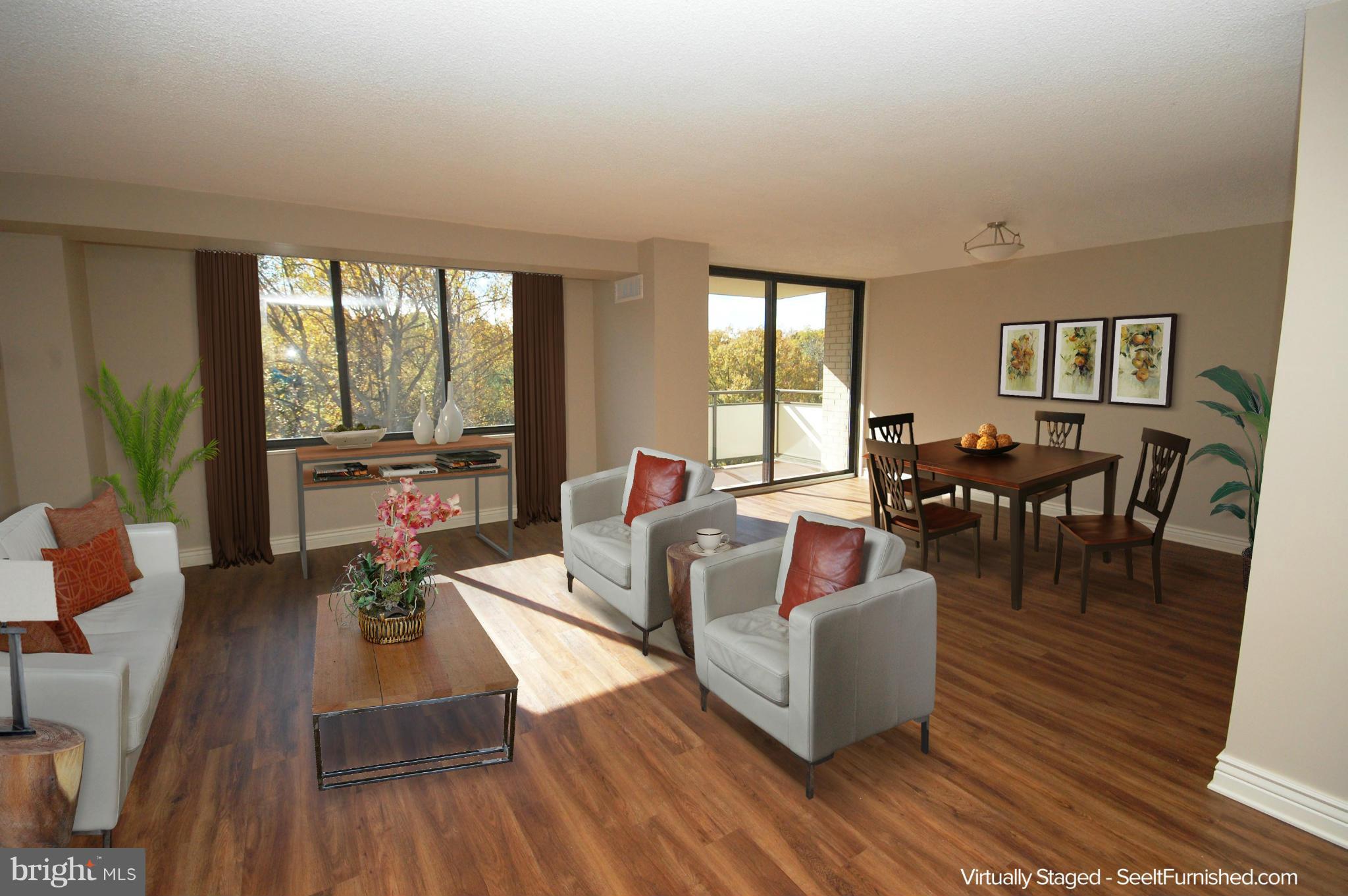 5225 Pooks Hill Road, Unit 809N Bethesda, MD 20814 - Photo 4 of 22 Living/Dining Area - new floors, paint