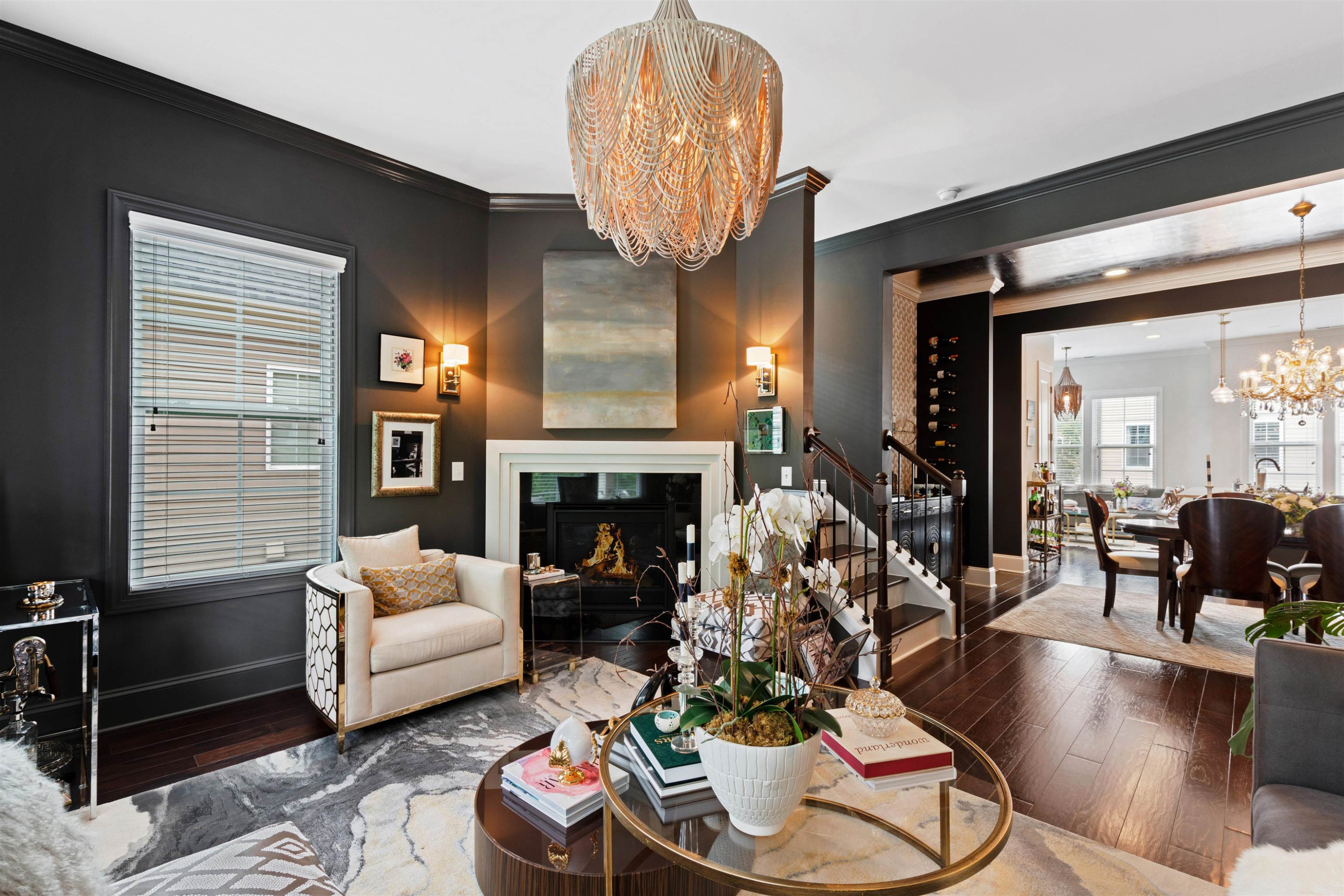 220 Penley Circle Raleigh, NC 27609 - Photo 2 of 56 a living room with furniture and a fireplace
