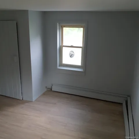 an empty room with a window