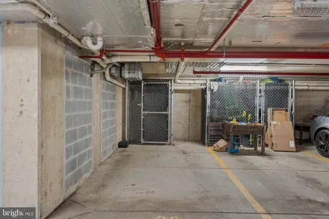 a view of a porch with seating space