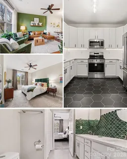 a kitchen with stainless steel appliances granite countertop a stove and white cabinets