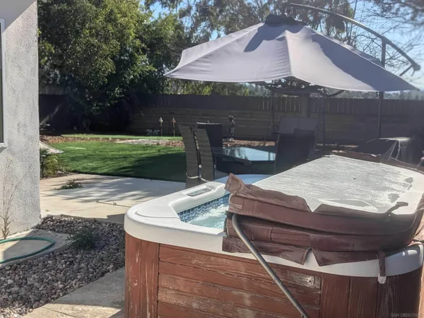 a house view with a backyard space