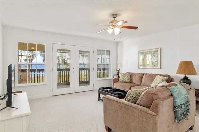 a view of a porch with a floor to ceiling window