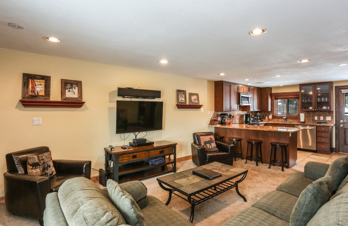 52 Club House Road, Unit 50 Breckenridge, CO 80424 - Photo 6 of 32 Large living room open to kitchen