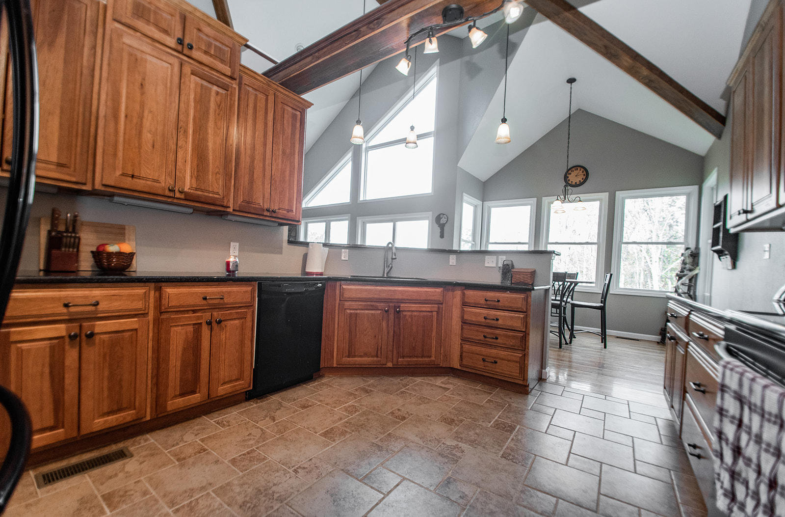 1056 Oyler Road Hardy, VA 24101 - Photo 17 of 45 a kitchen with stainless steel appliances granite countertop a stove a sink dishwasher and a refrigerator
